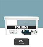 TOLLENS - Peinture Couleurs - Murs et Boiseries - Toutes pièces - Ultra résistante - Satin - Bleu Scandinave - 2,5L = 30m2