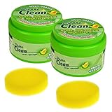 Pierre Clean Format Economique 1,2kg (2x600g) et ses 2 éponges - Produit à base d’argile, appelé aussi Pierre Rénovante ou d’Argile, qui permet de nettoyer, polir et protéger naturellement